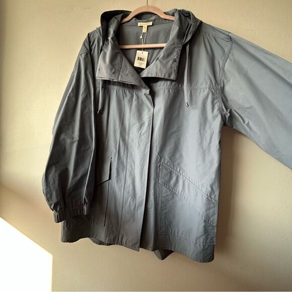 NWT EILEEN FISHER Hooded lightweight Jacket in Chambray Blue - Picture 5 of 12